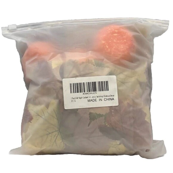 2 Pack Fall Maple Leaf Autumn Hanging Fall Leaf Vines Pumpkins Thanksgiving - Picture 6 of 6